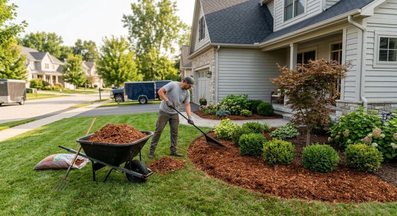 Red Mulch Installation in Ventura County, CA